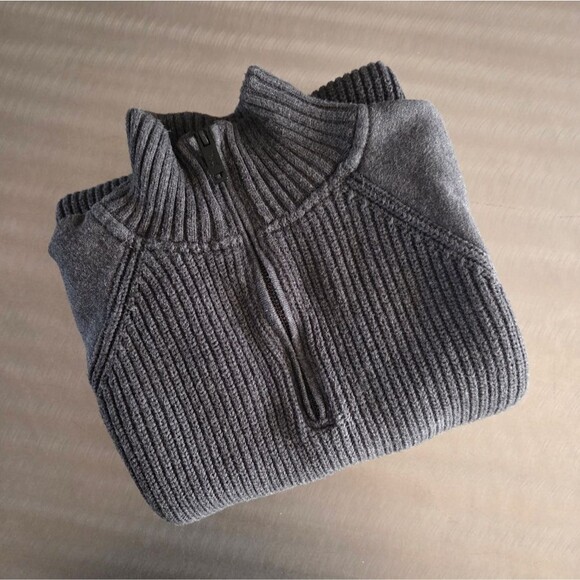Rodd & Gunn Gray Quarter Zip Long Sleeve Ribbed Knit Raglan Sweater Pullover Med - Picture 12 of 12